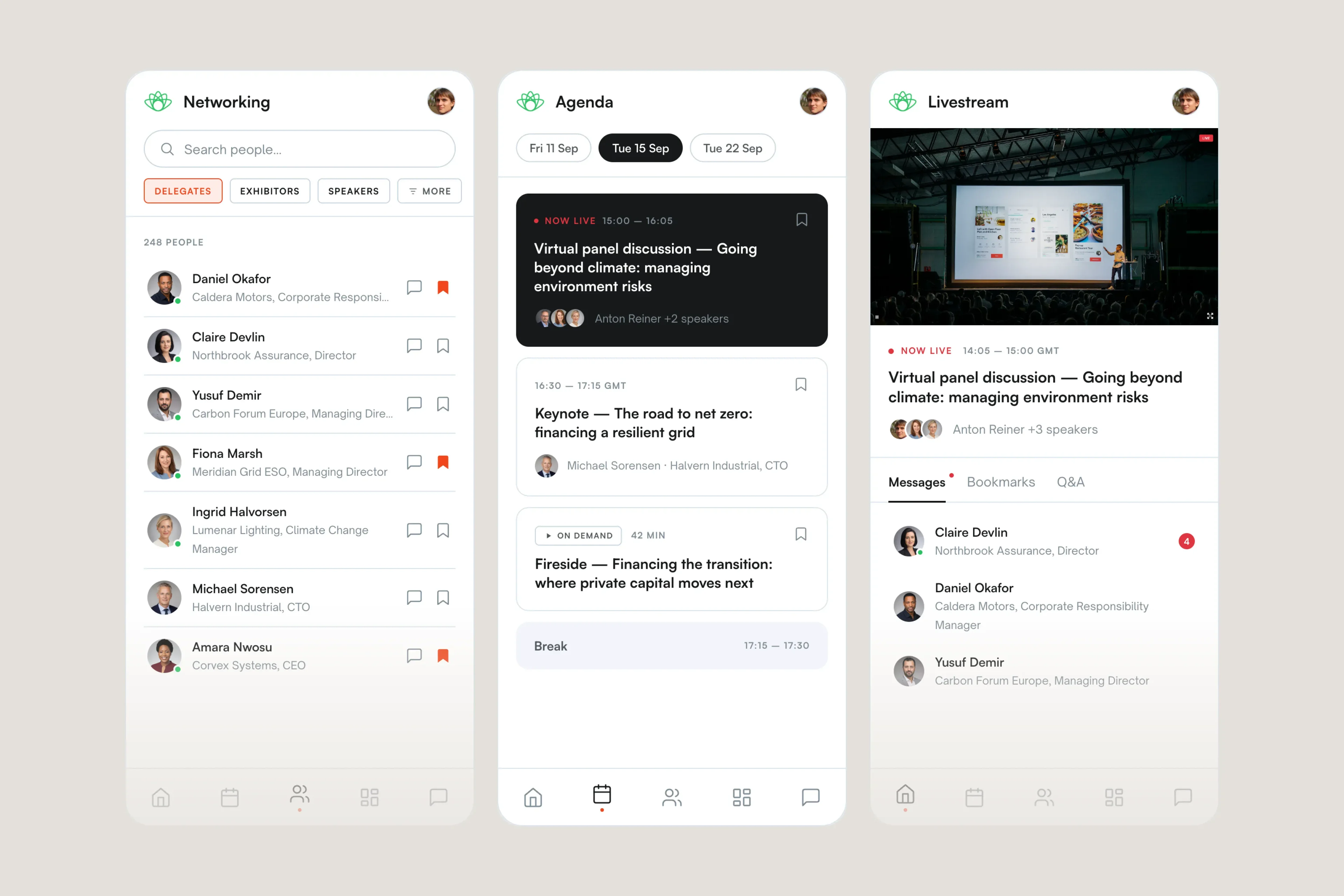 Three CAVE Mobile screens 